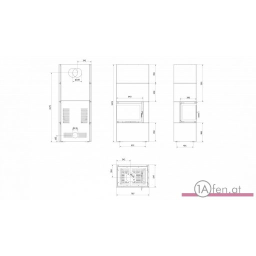 KAMINEINSATZ SIMPLE BOX 8 KW Ø 200 BLACK