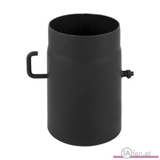 Rauchrohr / ofenrohr 160mm - mit zugregulierung schwarz