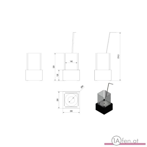 Deco ofen tango1 / tisch bioethanolkamin granit
