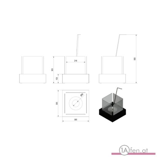 Deco ofen tango3 / tisch bioethanolkamin weiß