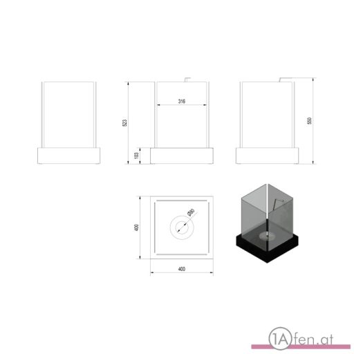 Deco ofen tango4 / tisch bioethanolkamin schwarz