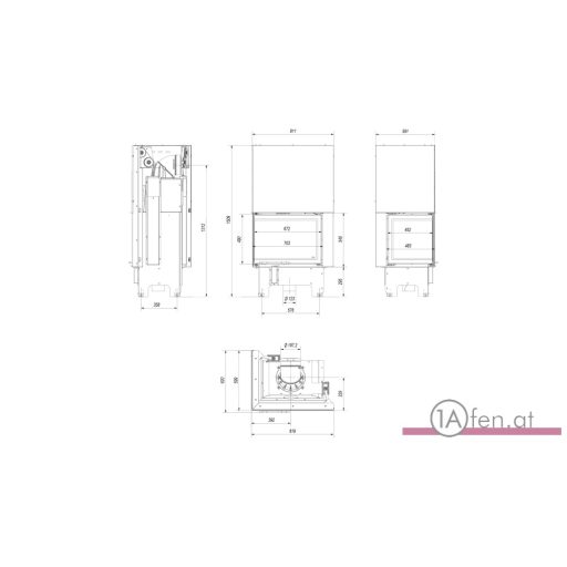 KRATKI KAMINEINSATZ VNL 610 MIT LINKEN ECKGLAS / 9KW