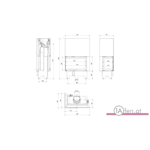 KRATKI KAMINEINSATZ VNL 610 MIT LINKEN ECKGLAS / 9KW