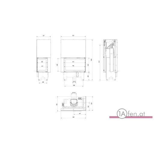 KRATKI KAMINEINSATZ VNL 610 MIT LINKEN ECKGLAS / 9KW
