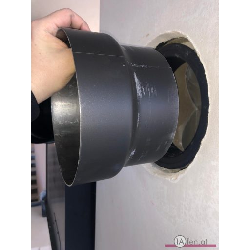 ø 130 mm auf ø 140 mm schwarz - Ofenrohr Anpassungsstück für Keramik Kaminanschluss 