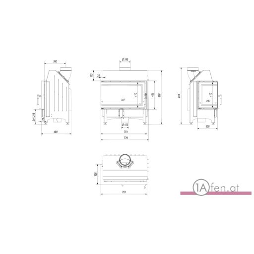 Kratki zibi 12 deco  kamineinsatz mit linke eckscheibe /11 kw