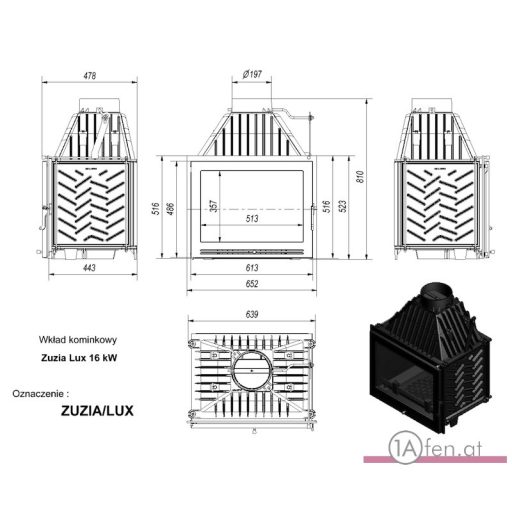 Kratki zuzia lux kamineinsatz /16 kw 